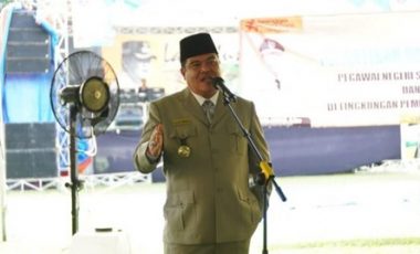 Bupati lamteng Musa Ahmad Melantikan dan Pengambilan Sumpah 124 Pegawai Pemkab Lamteng